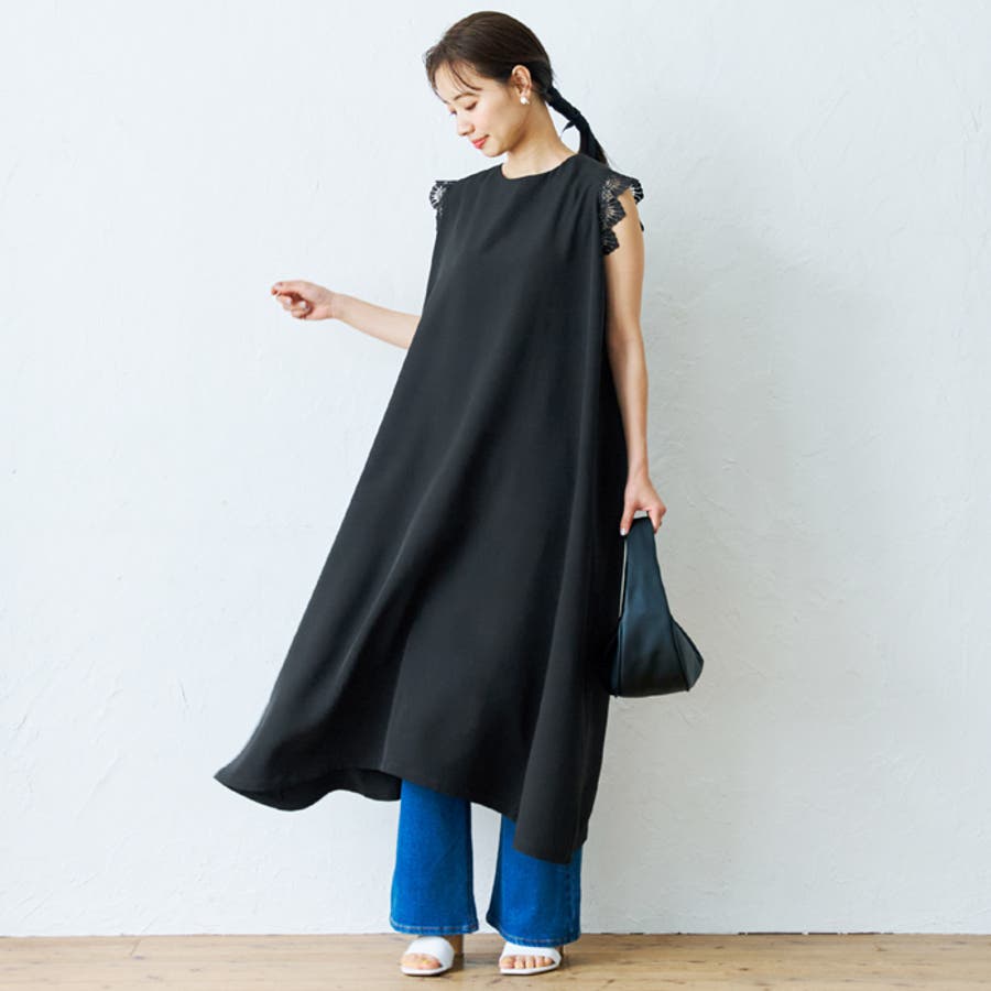 ハリ感袖レースワンピース[品番：PA000012467]｜coca（コカ）の