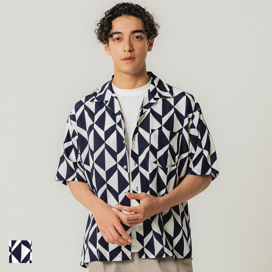 幾何学柄開襟シャツ[品番：PA000014069]｜coca（コカ）｜メンズ｜Shoplist