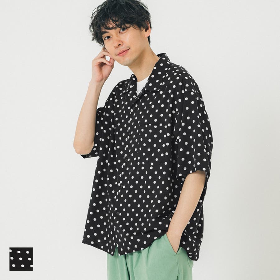 ドット柄開襟シャツ[品番：PA000014331]｜coca（コカ）｜メンズ｜Shoplist