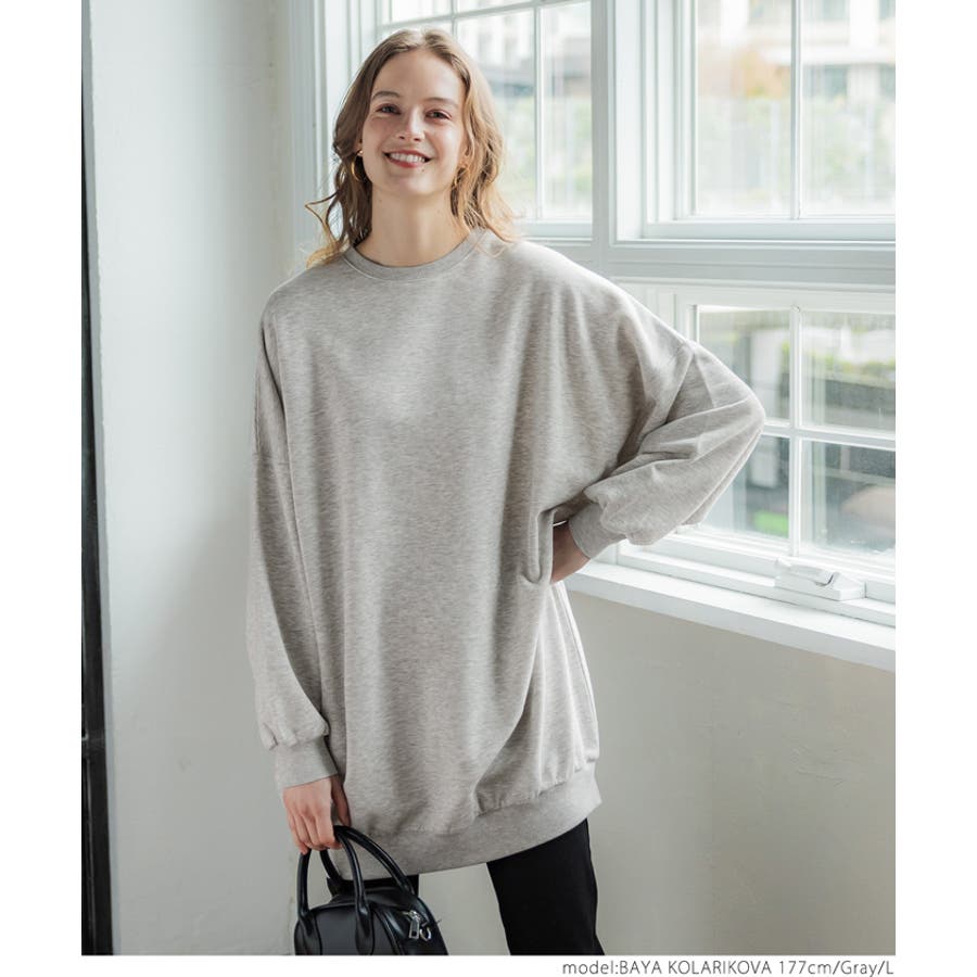 やわらか裏毛ドルマンスリーブビッグスウェット[品番：PA000015359  