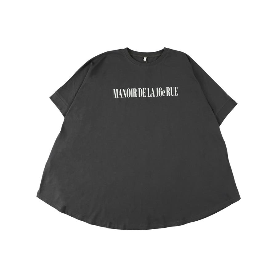 Charcoal］】ドルマンビックシルエットロゴTシャツ[品番：PA000014195