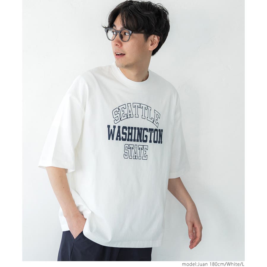 メンズスケルトンカレッジプリントTシャツ[品番：PA000013923]｜coca