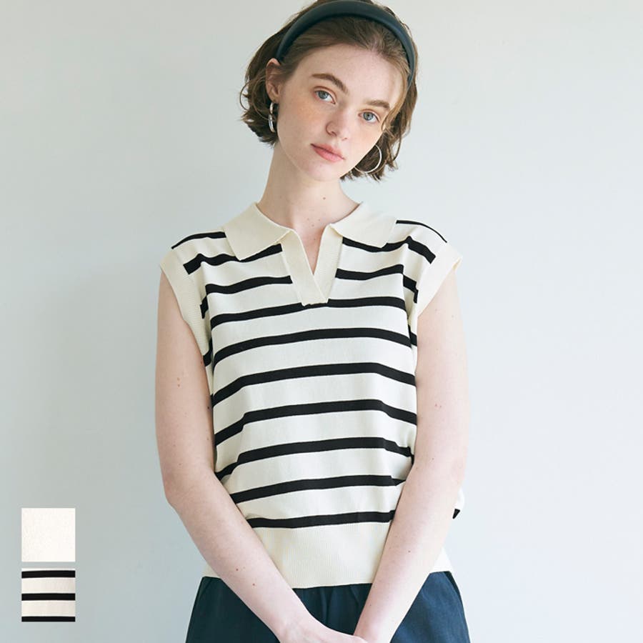 ポロシャツノースリーブニット[品番：PA000015987]｜coca（コカ）のレディースファッション通販｜SHOPLIST（ショップリスト）