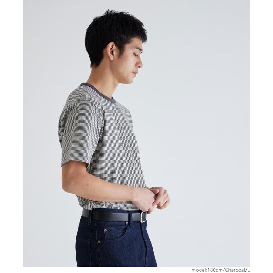 ジャカードボーダーTシャツ メンズ[品番：PA000017053]｜coca