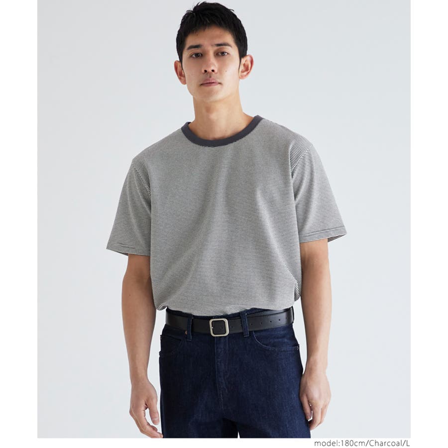 お待たせ! ジャカードボーダーTシャツ メンズ[品番：PA000017053]｜coca トップス