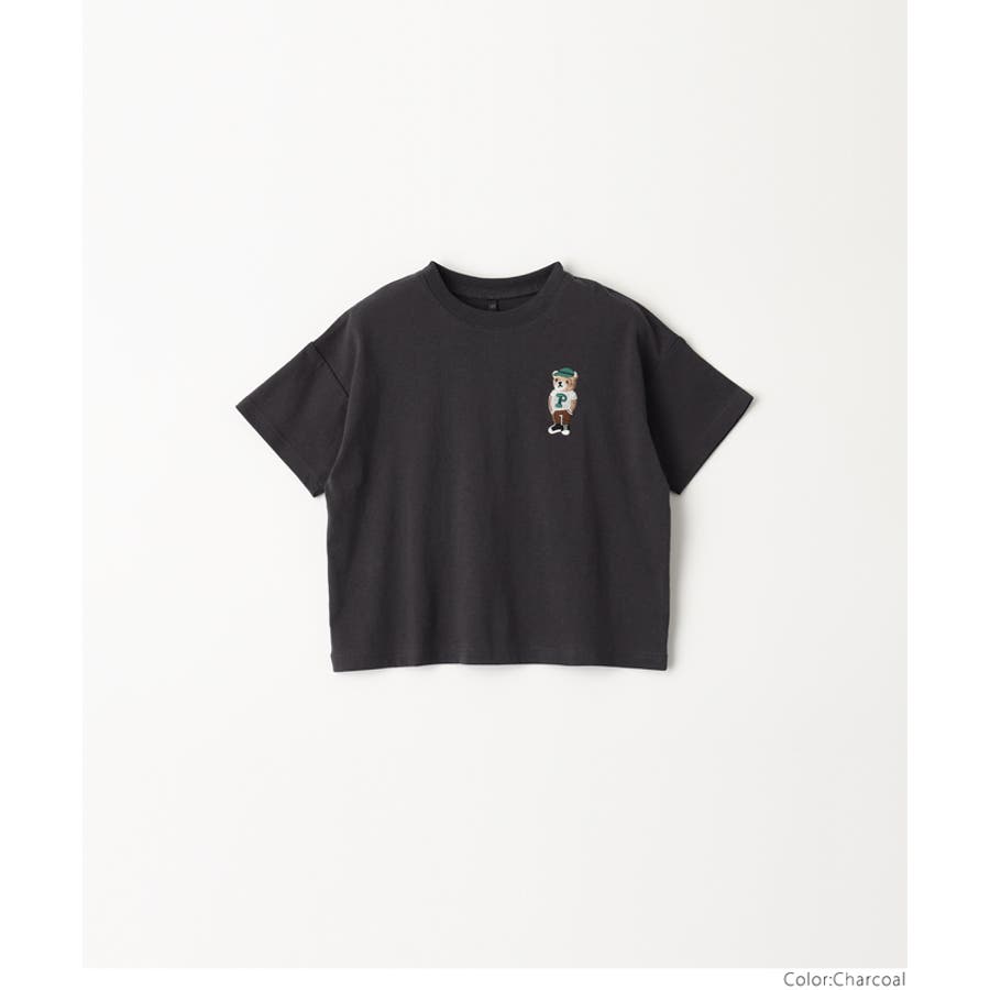 キッズ ボーイズ ベアー刺繍半袖Tシャツ[品番：PA000016021]｜coca 
