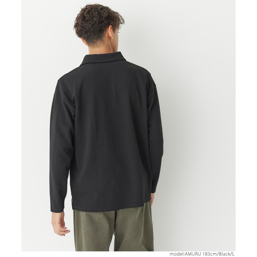 【期間限定特価】 メンズエンボスポロカラーロングTシャツ メンズ[品番 トップス