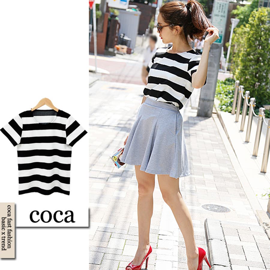 太ボーダー半袖トップスcocaオリジナル 品番 Pa Coca コカ のレディース ファッション通販 Shoplist ショップリスト