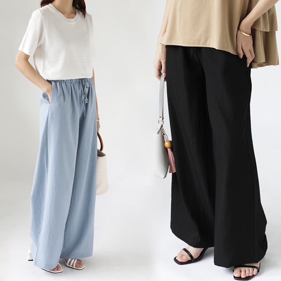 綿混で涼しいリラックスロングパンツ 韓国ファッション レディース 品番 Cocw Cocomomo ココモモ のレディースファッション 通販 Shoplist ショップリスト