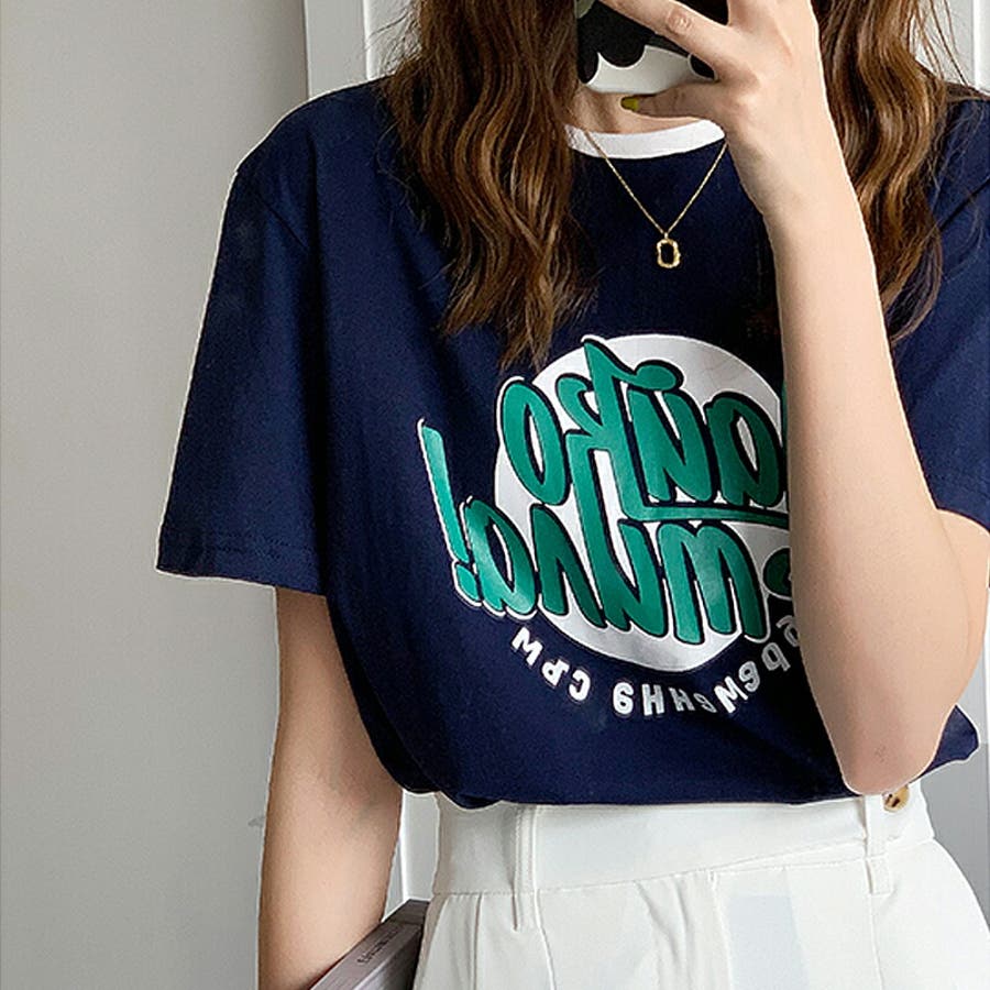 レディース半袖Tシャツ プリントTシャツ ロゴTシャツ[品番