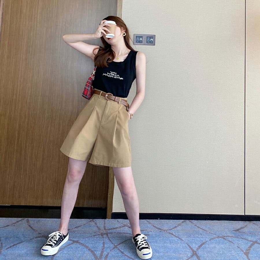 2color ／4size 】ハイウエストタイトスパンショートパンツ