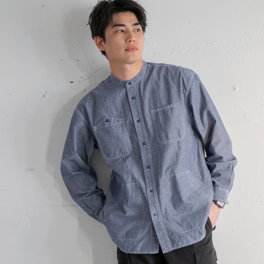バンドカラーワークシャツジャケット[品番：COEW0001258]｜coen  OUTLET（コーエンアウトレット）のメンズファッション通販｜SHOPLIST（ショップリスト）
