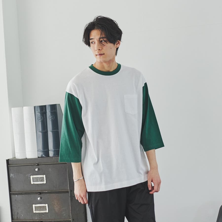 ベースボール配色7分袖Tシャツ[品番：COEW0003375]｜coen【men