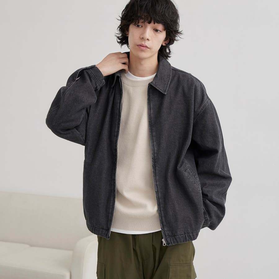 セール】 【セットアップ対応可】CAVEデニムブルゾン （レザー