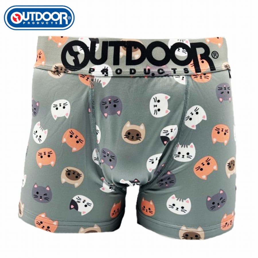 メンズ ボクサーパンツ ネコ 790カーキ 下着 前閉じ OUTDOOR[品番