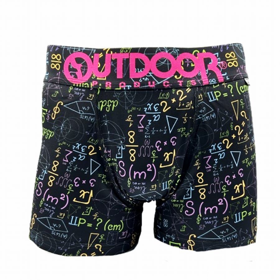 メンズ ボクサーパンツ 数式 90Bカラフル 下着 前閉じ OUTDOOR[品番