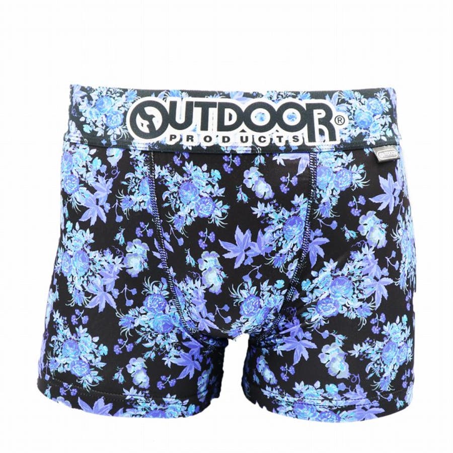 メンズ ボクサーパンツ バラ ブラック 下着 前閉じ OUTDOOR[品番