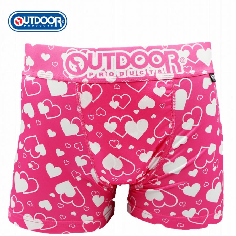 メンズ ボクサーパンツ ハート ピンク 下着 前閉じ OUTDOOR[品番