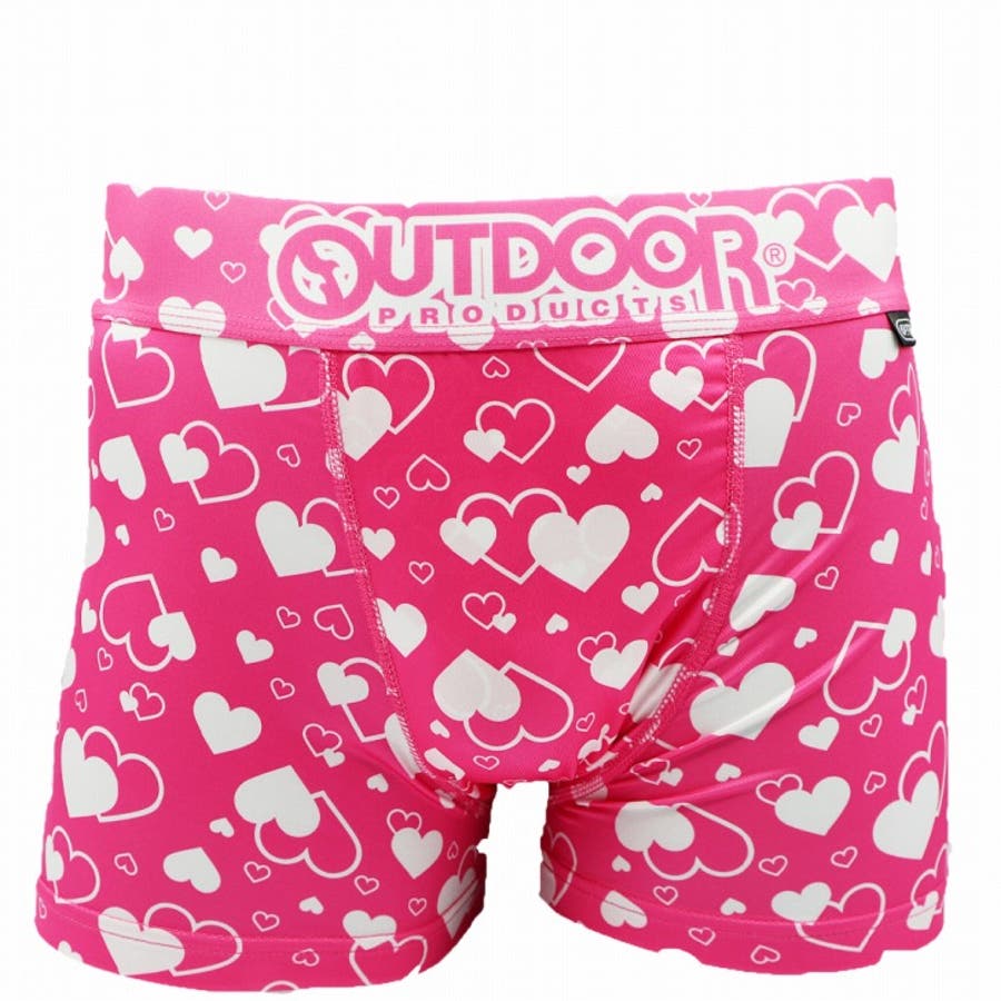 メンズ ボクサーパンツ ハート ピンク 下着 前閉じ OUTDOOR[品番