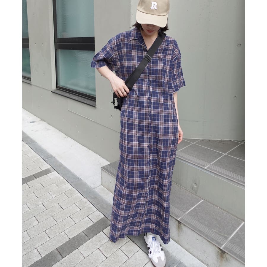 クリスマスファッション チェックロングシャツワンピース[品番：TRIW0004061]｜CORNERS ワンピース