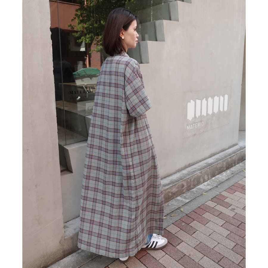 チェックロングシャツワンピース[品番：TRIW0004061]｜CORNERS