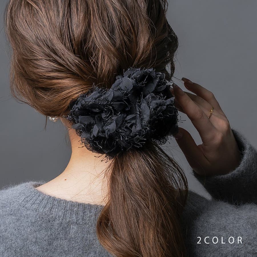 信頼も厚い シュシュ ヘアゴム フェザー[品番：CRMA0009796]｜CREAM-DOT アクセサリー