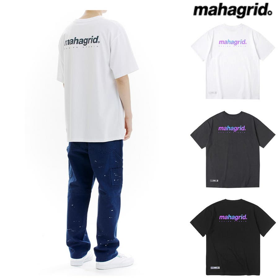 mahagrid マハグリッド レインボーリフレクティブロゴTシャツ