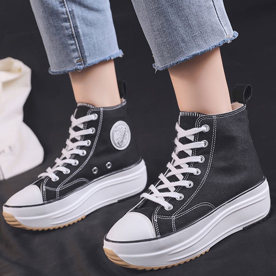 厚底ハイカットスニーカー 全3色 韓国[品番：PBIW0001043