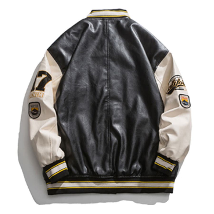 フェイクレザースタジアムジャンパー 全3色 スタジャン[品番