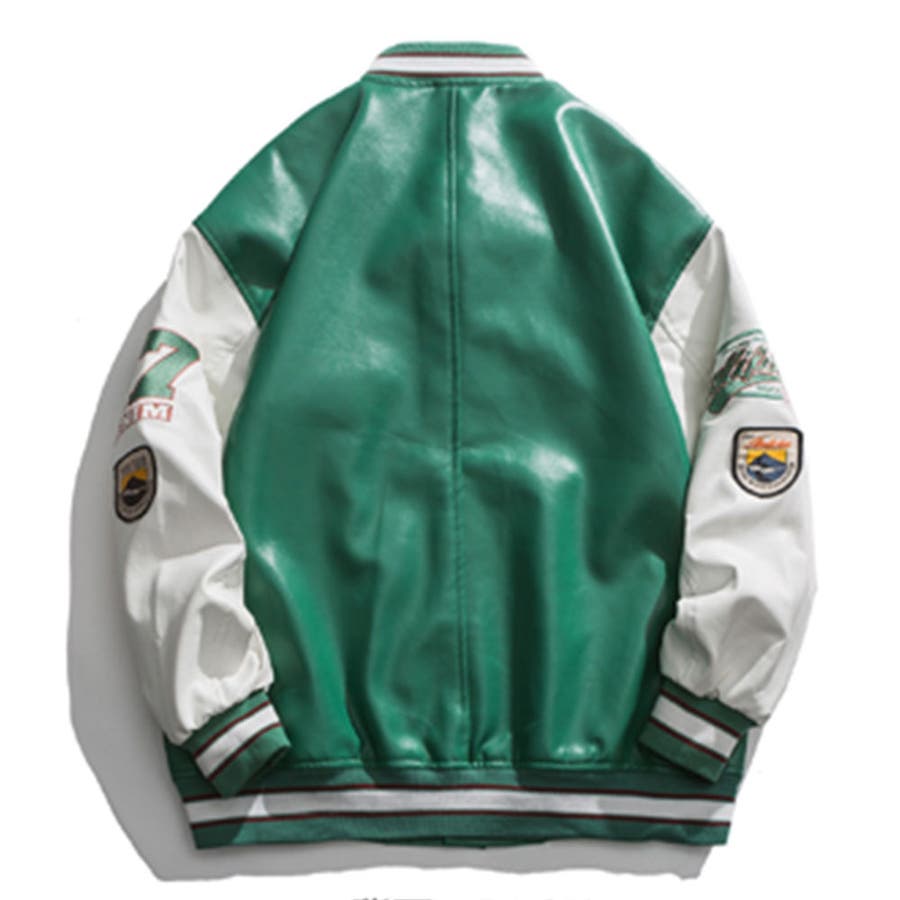 フェイクレザースタジアムジャンパー 全3色 スタジャン[品番