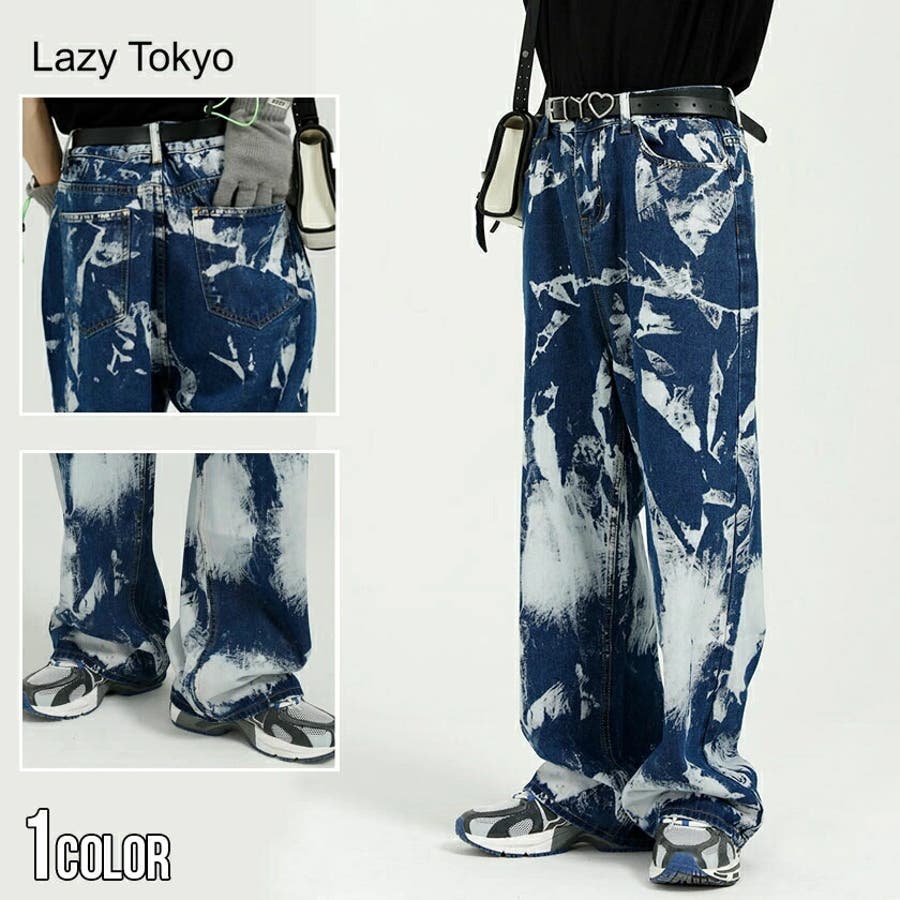 Lazy Tokyo【レイジートウキョウ】 ペイントブルーデニム[品番