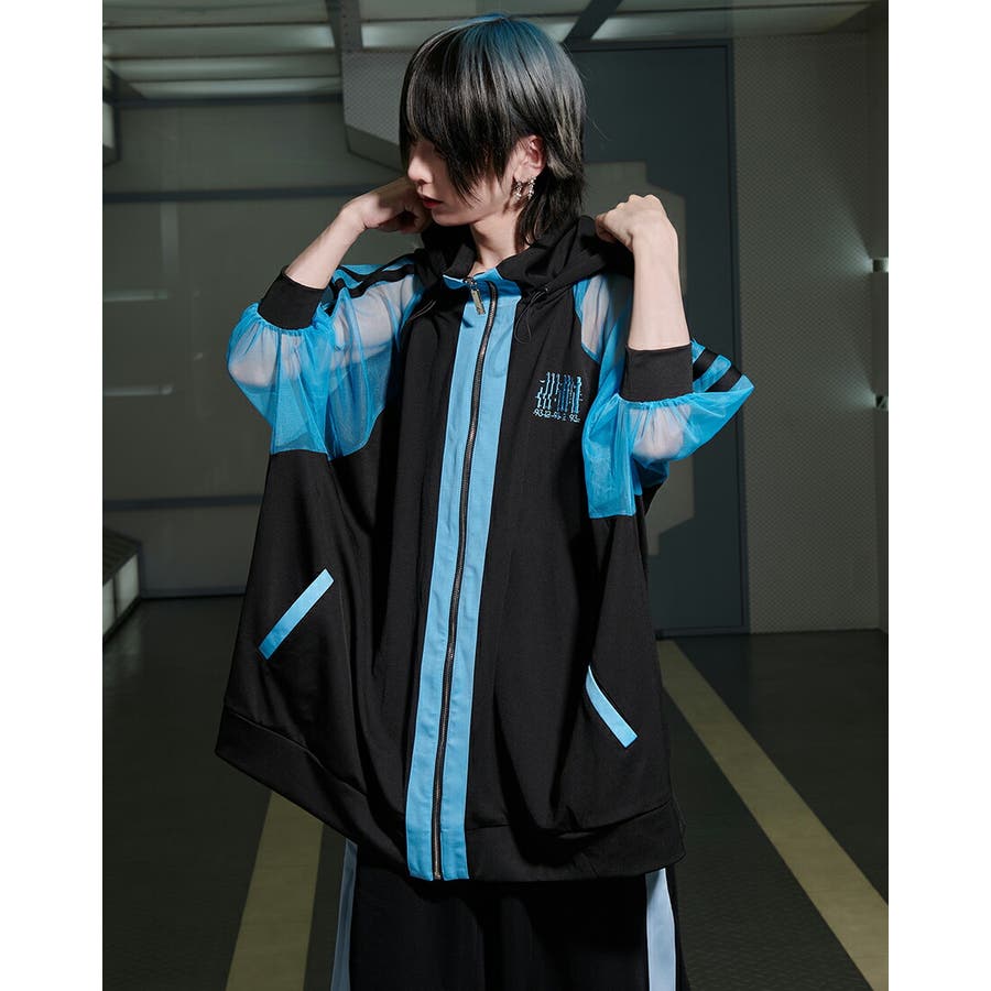 ililil イルイルイル オフショルダー ジャージ パーカー REFLEM ililil袖シースルージャージパーカー 全2色 ジャージ[品番