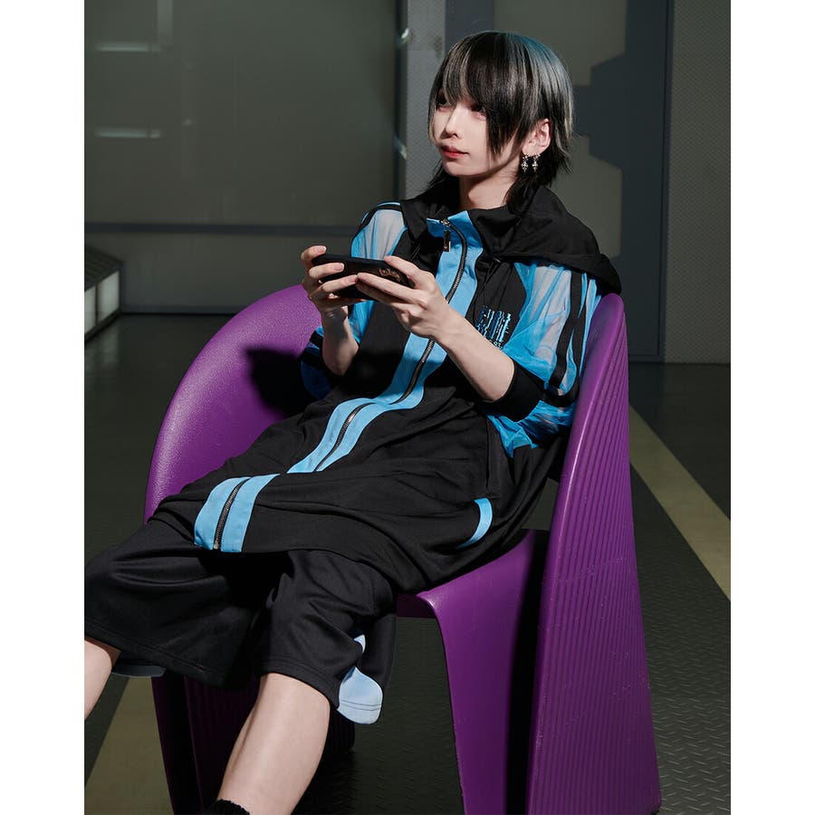 ililil袖シースルージャージパーカー 全2色 ジャージ[品番