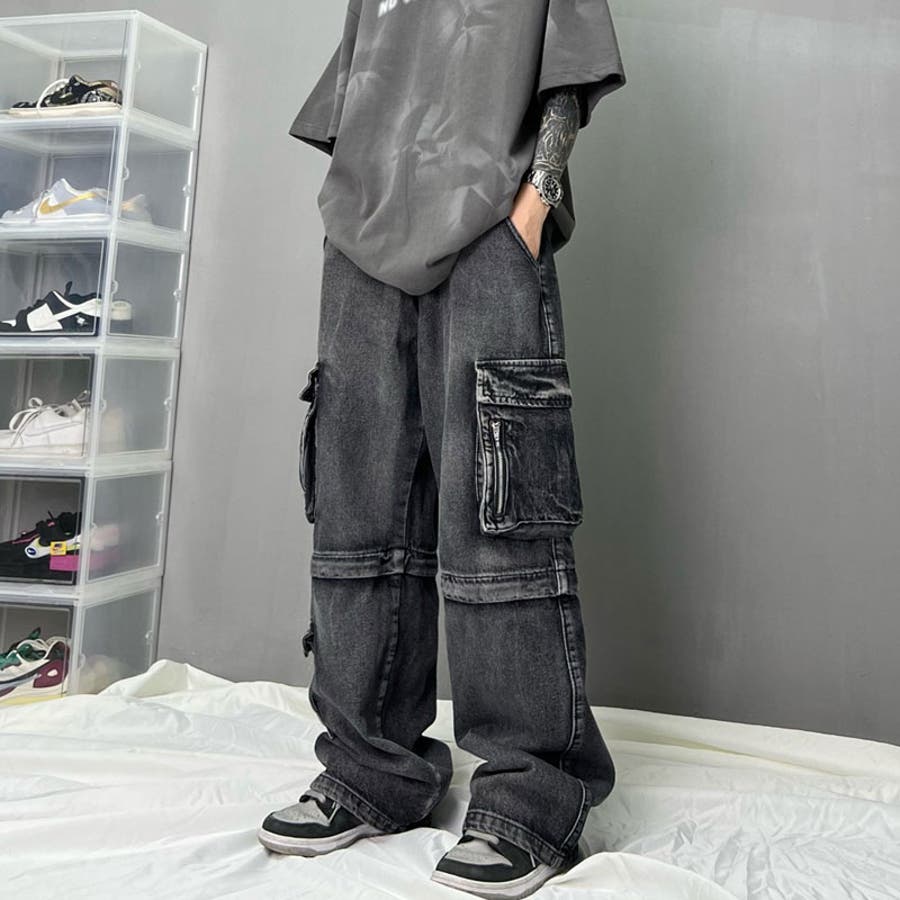 NOVESSELセパレートデニムカーゴパンツ 全1色 ルーズデニム