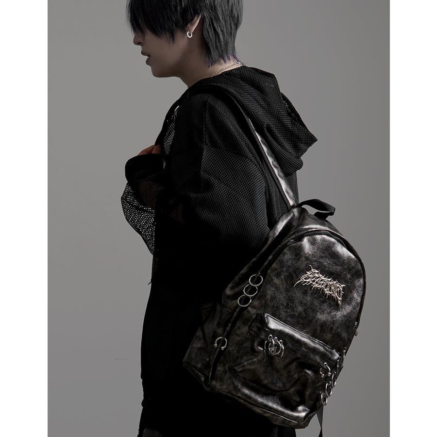 NOVESSEL【ノベセル】メタルロゴゴシックピアスバックパック 全1色