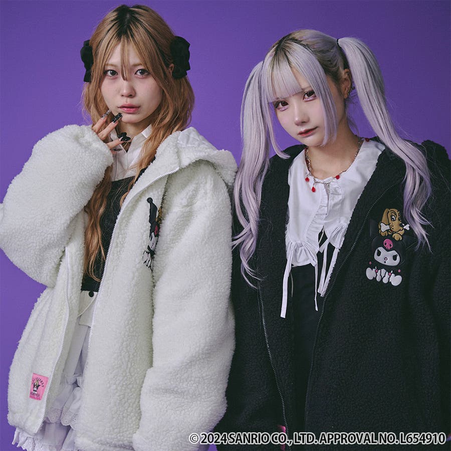 GALFYクロミ×ガルフィー モコモコ丸ボアずきん長袖パーカー 全2 GALFYクロミ×ガルフィー モコモコ丸ボアずきん長袖パーカー 全2