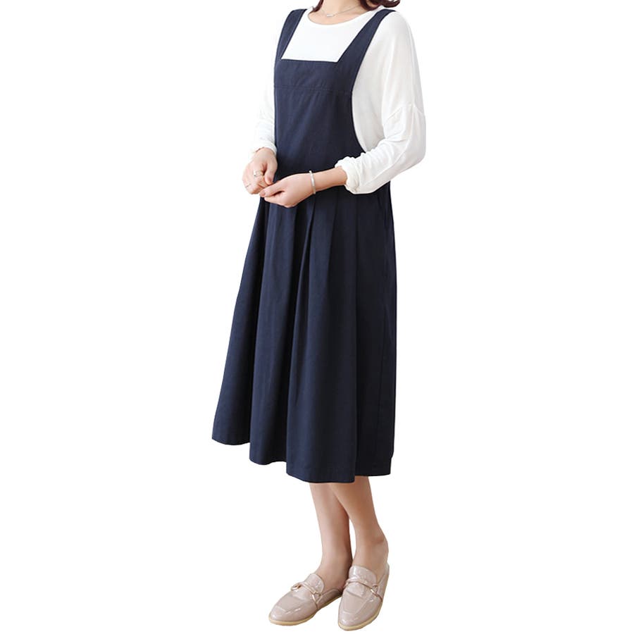 【国内配送】 ロングワンピース オールインワン[品番：DNJW0000385 サロペット ワンピース