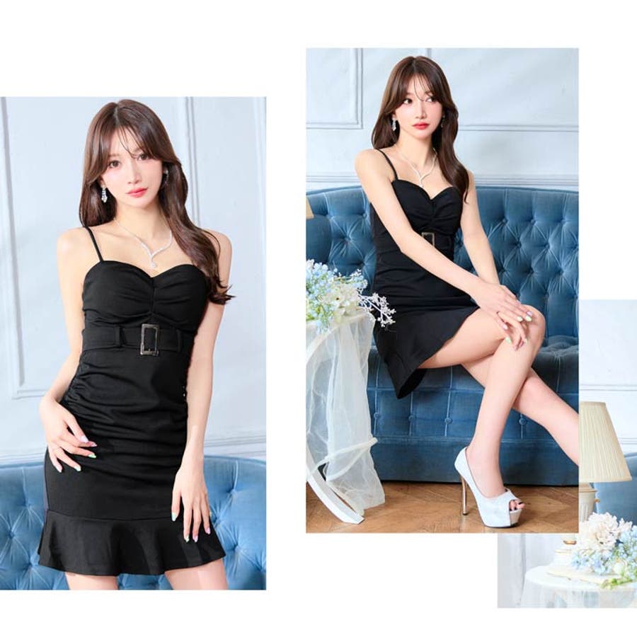 myMinette キャバドレス キャバ ドレス オフショル カシュクール
