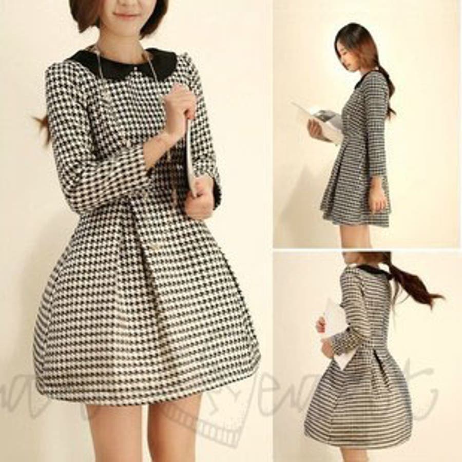 韓国ファッション 千鳥格子柄ワンピース 新作 品番 Cp Dearheart ディアハート のレディースファッション通販 Shoplist ショップリスト