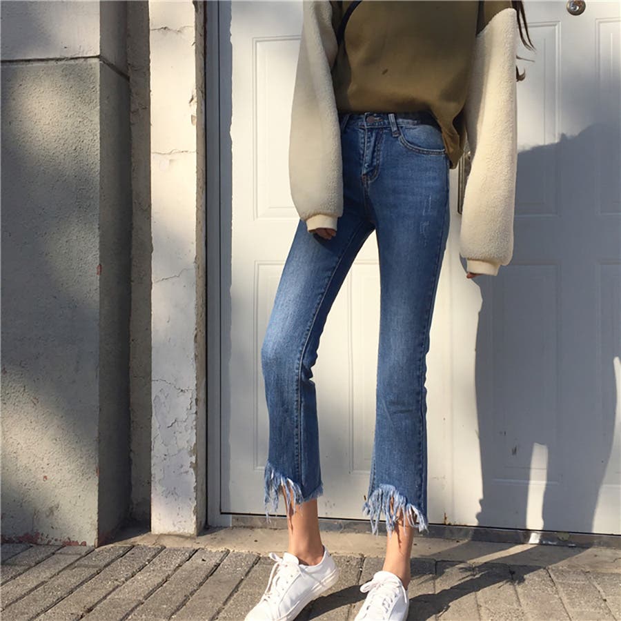 トレンドファッション 裾ダメージ加工デニムパンツ 17春夏新作 品番 Cp Dearheart ディアハート の レディースファッション通販 Shoplist ショップリスト