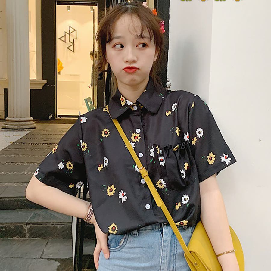 ☆トレンドファッション♪花柄シャツ☆春夏新作 韓国ファッション[品番