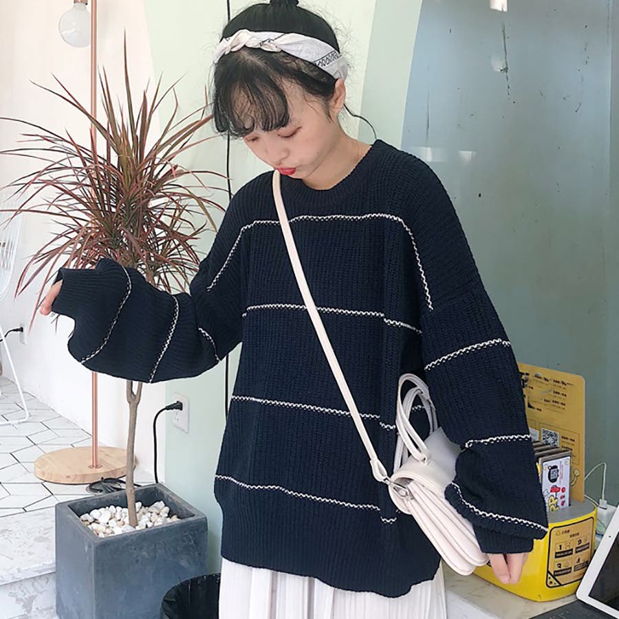 トレンドファッション ボーダー柄ニットセーター 秋冬新作 韓国ファッション 品番 Cp Dearheart ディアハート のレディースファッション通販 Shoplist ショップリスト