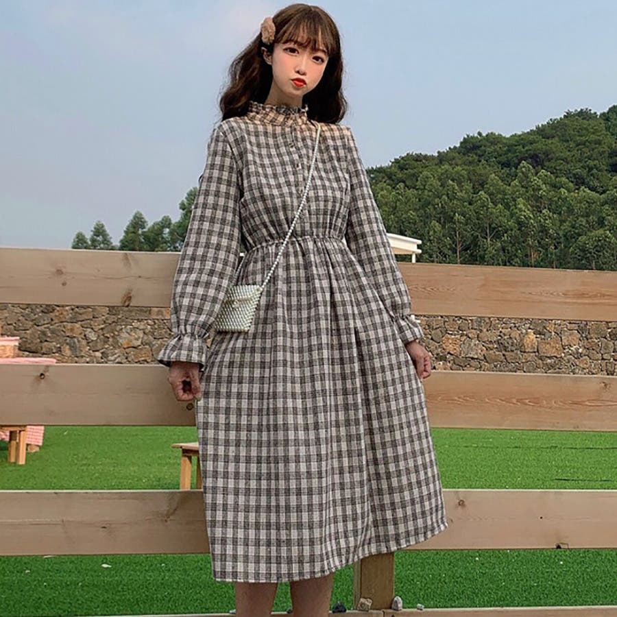 【最安値挑戦】 トレンドファッション♪チェック柄ワンピース 2020春夏新作 韓国 スカート