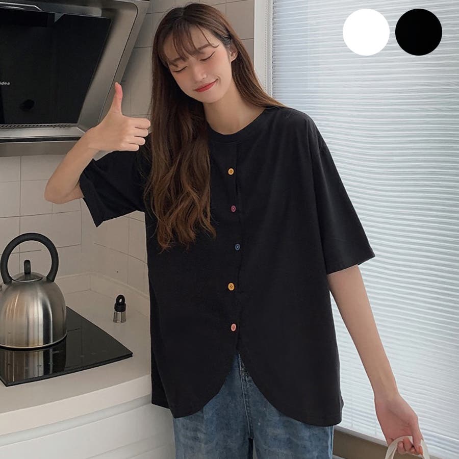 トレンドファッション 釦デザイン半袖カットソー 春夏新作 韓国ファッション 品番 Cp Dearheart ディアハート のレディースファッション通販 Shoplist ショップリスト