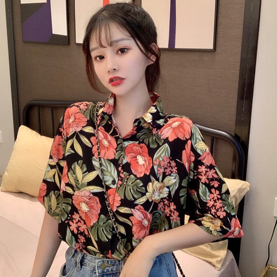 トレンドファッション 花柄襟付半袖シャツ 春夏新作 韓国ファッション 品番 Cp Dearheart ディアハート のレディースファッション通販 Shoplist ショップリスト