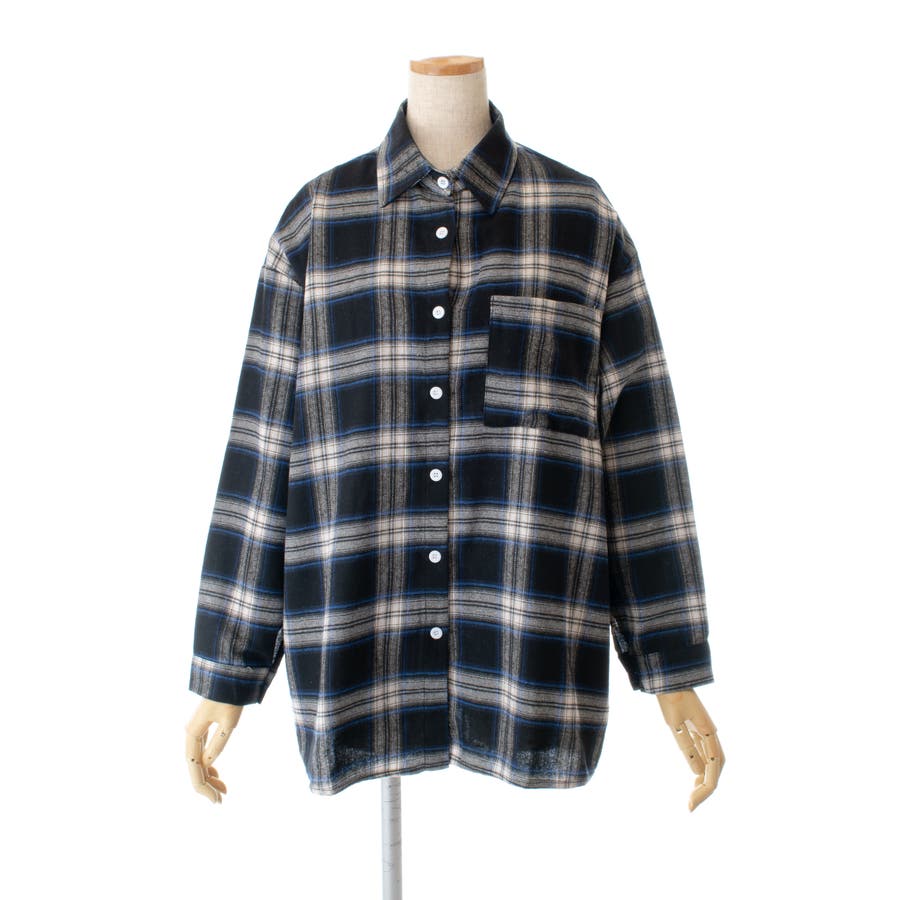 NICENESS (HOLLAND& SHERRY) チェック柄長袖シャツ