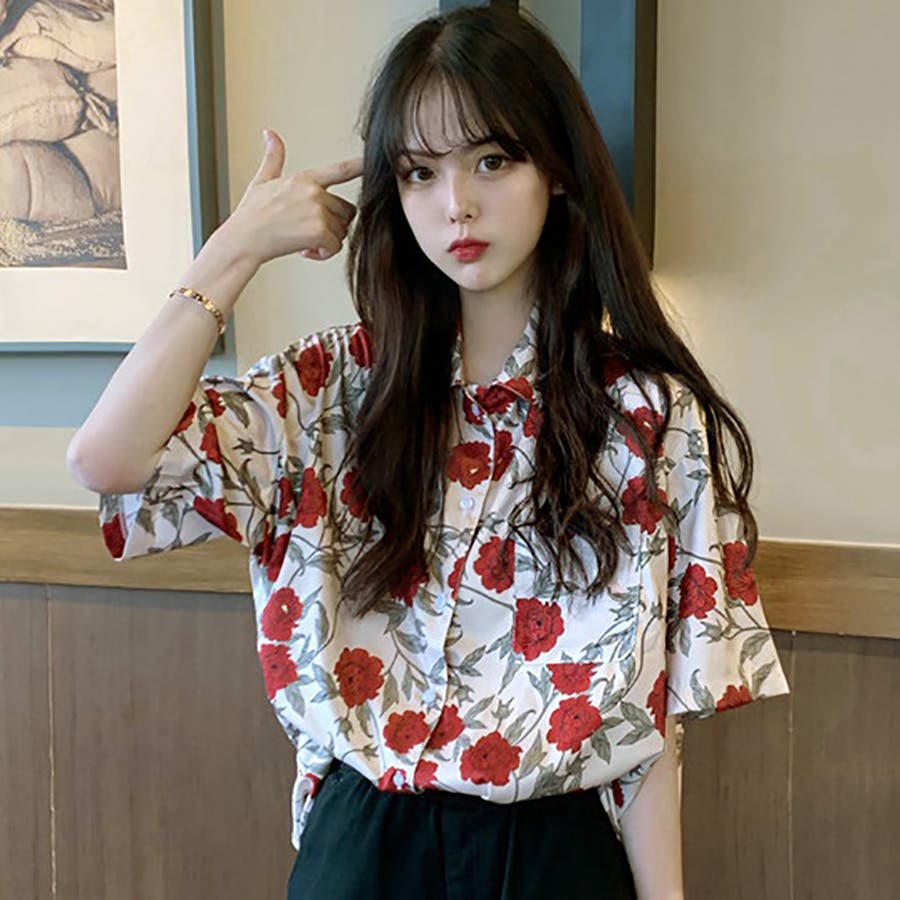 花柄シャツ 春夏新作 韓国ファッション[品番：CP000009209]｜DearHeart