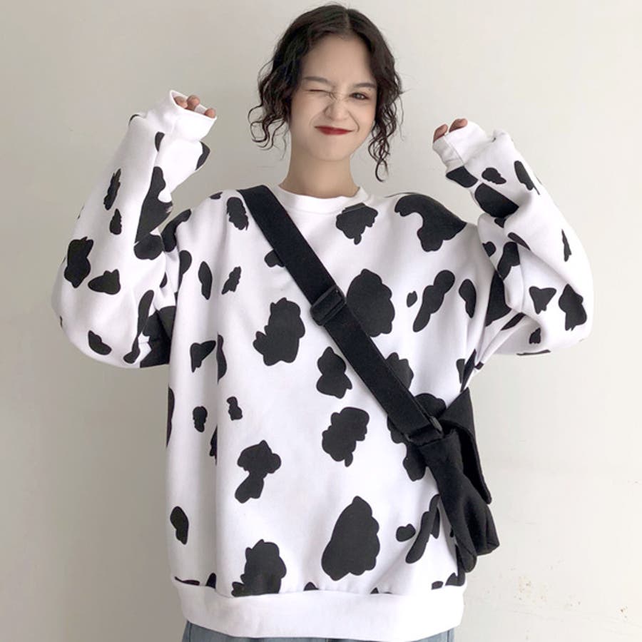 牛柄プリントが脱マンネリ なビッグシルエット長袖トップス 原宿系 ファッション 品番 Dctw Decorative デコラティブ のレディースファッション通販 Shoplist ショップリスト