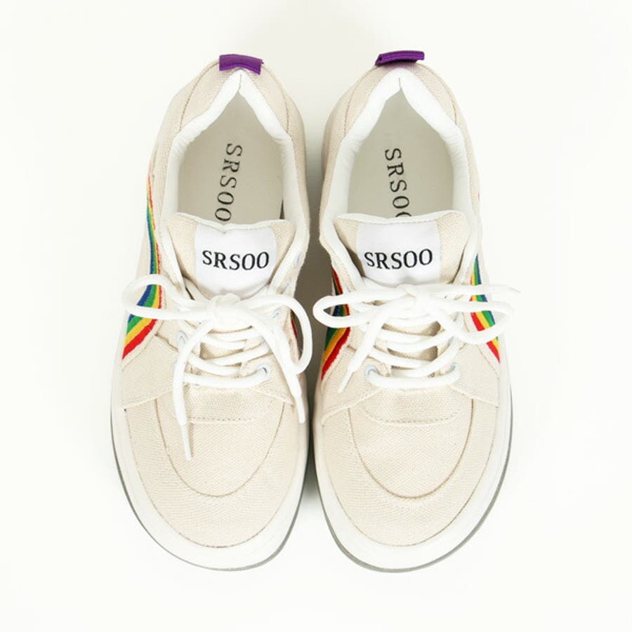 キャンバススニーカー レインボー 刺繍[品番：DCTW0002566