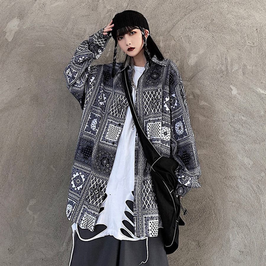 柄シャツ バンダナ柄 ペイズリー柄